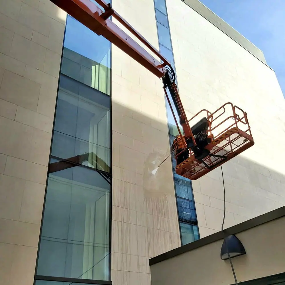 PMAC cleaning a limestone façade